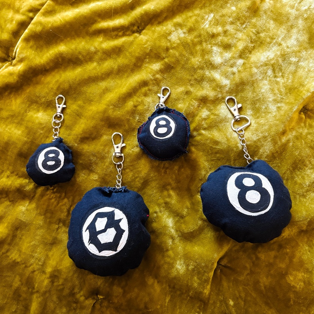Handmade 8 ball keychains